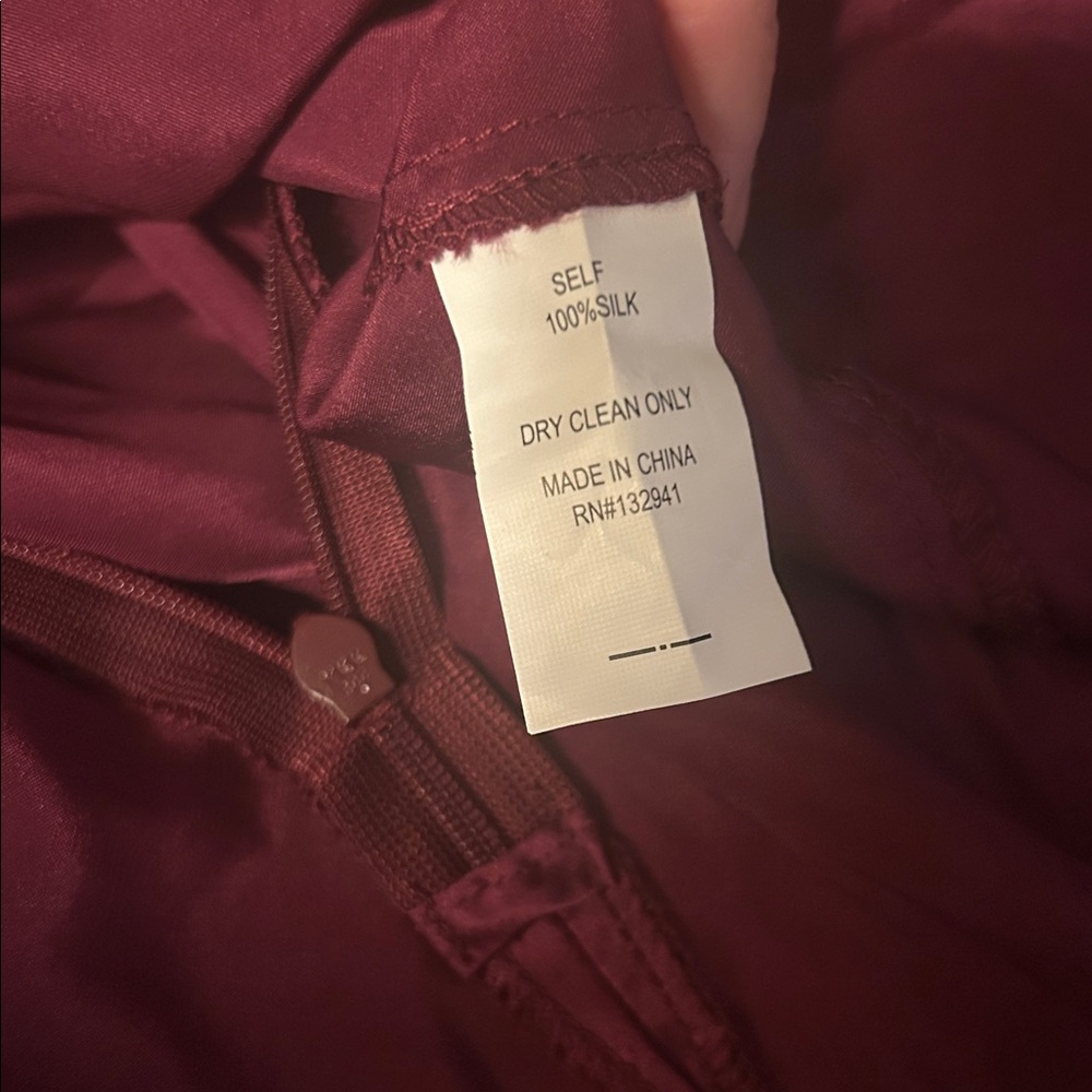 Amanda Uprichard Roma 100% Silk Dress Aubergine Large L - Picture 9 of 9